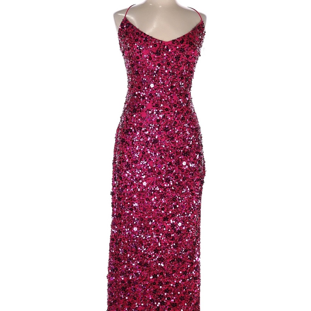 Mac Duggal Fuchsia Sequin Gown